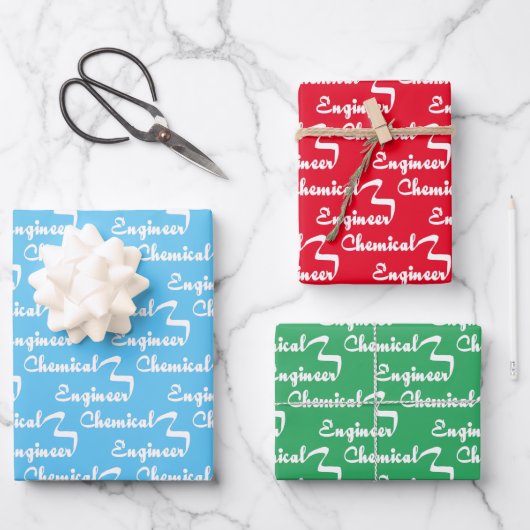Feuille De Papier Cadeau Ruban de l'ingénieur chimique (Recto)