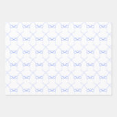 Feuille De Papier Cadeau Rubans bleus à l'aquarelle (Devant 3)