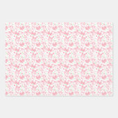 Feuille De Papier Cadeau Rubans roses avec points roses et verts (Devant 3)