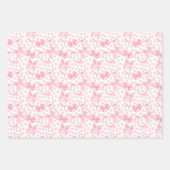Feuille De Papier Cadeau Rubans roses et points (Devant 2)