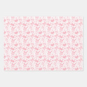 Feuille De Papier Cadeau Rubans roses et points rose foncé (Devant 3)
