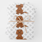 Feuille De Papier Cadeau Ruby Cavalier King Charles Motif espagnol (En situation)
