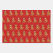 Feuille De Papier Cadeau Ruby Cavalier King Charles Noël  (Devant 2)