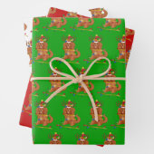 Feuille De Papier Cadeau Ruby Cavalier King Charles Noël (En situation)