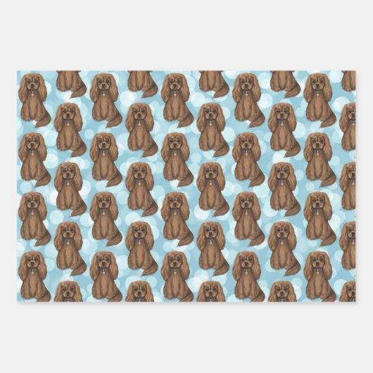 Feuille De Papier Cadeau Ruby Cavalier King Charles Spaniel   (Devant)