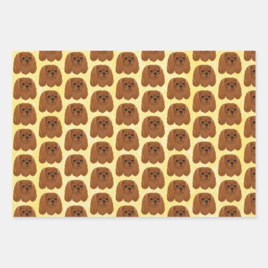 Feuille De Papier Cadeau Ruby Cavalier King Charles Spaniel  (Devant 3)