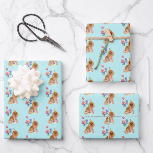 Feuille De Papier Cadeau Ruby Cavalier King Charles Spaniel Anniversaire (Recto)