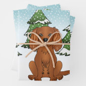 Feuille De Papier Cadeau Ruby Cavalier King Charles Spaniel En Hiver (En situation)