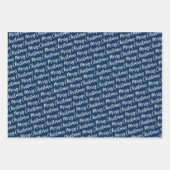 Feuille De Papier Cadeau Russe Blue Tartan Plaid Joyeux Noël (Devant 2)