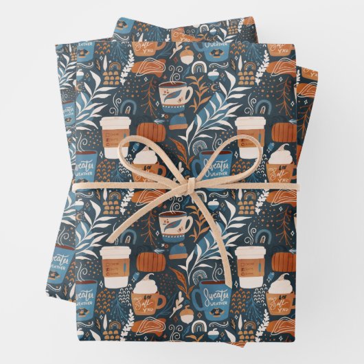 Feuille De Papier Cadeau Russe Boho Latte Fall (En situation)