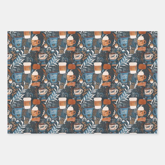 Feuille De Papier Cadeau Russe Boho Latte Fall (Devant)