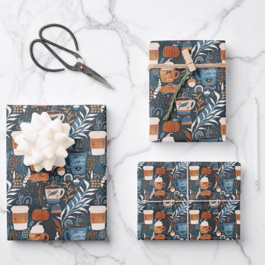 Feuille De Papier Cadeau Russe Boho Latte Fall (Recto)