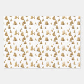 Feuille De Papier Cadeau Russe Moderne Faux Gold & Green Pine Tree Forest (Devant)