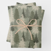 Feuille De Papier Cadeau Russe Moderne Green Sage Pine Forest (En situation)