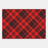 Feuille De Papier Cadeau Russe Noël Plaid Rouge et Vert (Devant)