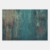 Feuille De Papier Cadeau Russe Pays Grain de bois Turquoise (Devant)