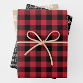 Feuille De Papier Cadeau Russe Red Buffalo Plaid Joyeux Noël (En situation)