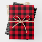 Feuille De Papier Cadeau Russe Red Buffalo Plaid Joyeux Noël (En situation)