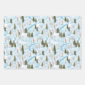 Feuille De Papier Cadeau Russe Red Grange Pays Noël hiver (Devant 2)