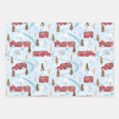 Feuille De Papier Cadeau Russe Red Grange Pays Noël hiver (Devant)