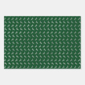 Feuille De Papier Cadeau Russe Silver Reindeer Green Holiday (Devant 3)