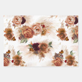 Feuille De Papier Cadeau Rust Terracotta Floral Pampas Grass Botanique (Devant)