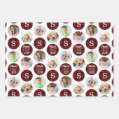 Feuille De Papier Cadeau Rustic 6 Photo Monogramme Plaid PEACE LOVE JOY (Devant 2)