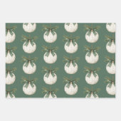 Feuille De Papier Cadeau Rustic Brown Cream Green Ornament Christmas   (Devant)