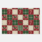 Feuille De Papier Cadeau Rustic Christmas Quilt Plaid (Devant 3)