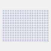 Feuille De Papier Cadeau Rustic Cool Periwinkle Gray Gingham (Devant 3)