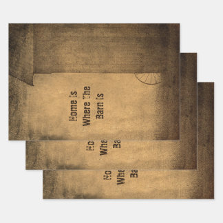 Feuille De Papier Cadeau Rustic Country Grange Brown Vintage Texture Phrase