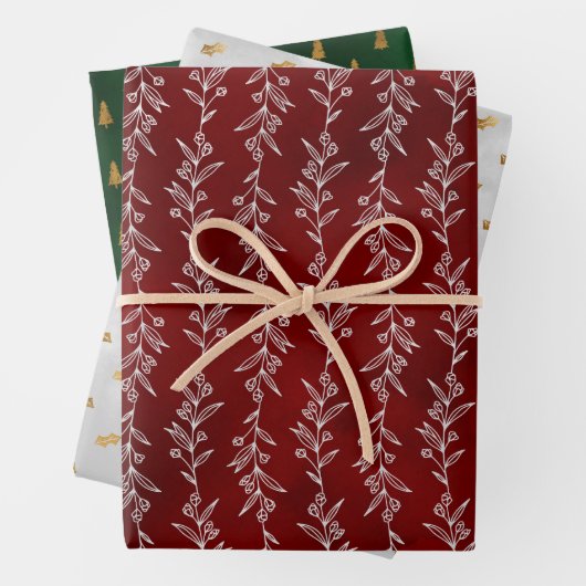 Feuille De Papier Cadeau Rustic Elegance Botanical Christmas Gift Wrap (En situation)