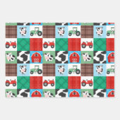 Feuille De Papier Cadeau Rustic Farm Patchwork Vache Plaid Anniversaire de  (Devant 2)