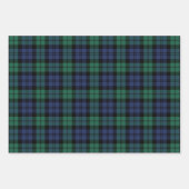 Feuille De Papier Cadeau Rustic Green Blue Watch Plaid Joyeux Noël (Devant)