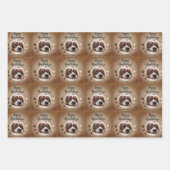 Feuille De Papier Cadeau Rustic Happy Howlidays Chien Photo Noël (Devant 2)