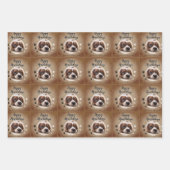 Feuille De Papier Cadeau Rustic Happy Howlidays Chien Photo Noël (Devant)