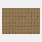 Feuille De Papier Cadeau Rustic Kraft Black Christmas Tree Motif cadeau (Devant)