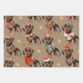 Feuille De Papier Cadeau Rustic Kraft Dachshunds fête de Noël (Devant 2)