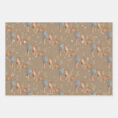 Feuille De Papier Cadeau Rustic Kraft Jeune Rindeer En Chandail De Noël (Devant 2)