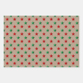 Feuille De Papier Cadeau Rustic Kraft Red Green Stations Noël (Devant 3)