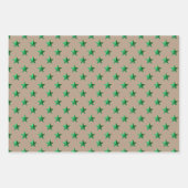 Feuille De Papier Cadeau Rustic Kraft Red Green Stations Noël (Devant)