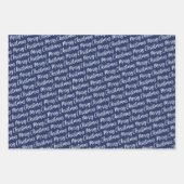 Feuille De Papier Cadeau Rustic Navy et Green Watch Joyeux Noël (Devant 2)