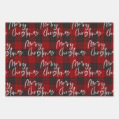 Feuille De Papier Cadeau Rustic Red Plaid Joyeux Noël Citation Cadeau (Devant)