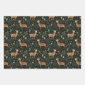 Feuille De Papier Cadeau Rustic Woodland Deer & Christmas Pine Tree (Devant 3)