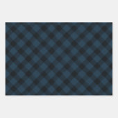 Feuille De Papier Cadeau Rustique Aquarelle Plaid Motif Rouge Vert & Marine (Devant 3)