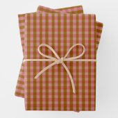 Feuille De Papier Cadeau Rustique Automne Plaid Motif géométrique  (En situation)