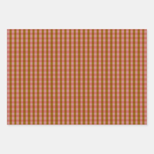Feuille De Papier Cadeau Rustique Automne Plaid Motif géométrique (Devant)