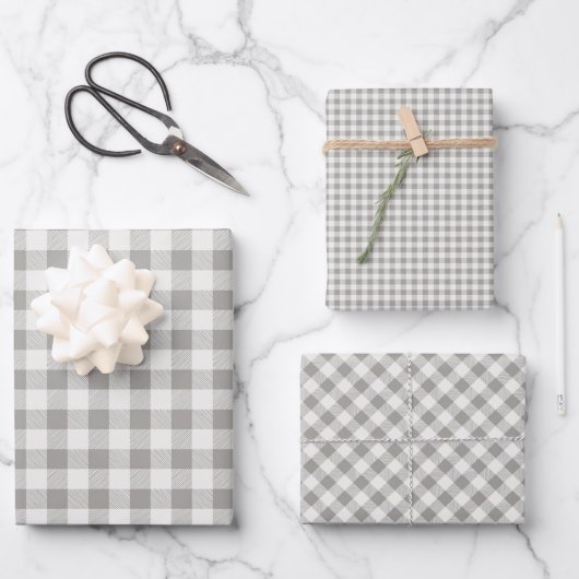Feuille De Papier Cadeau Rustique Buffalo Plaid Check Motif (Recto)