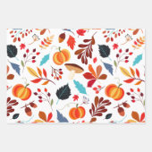 Feuille De Papier Cadeau Rustique Citrouille d'automne 3 ensembles (Devant 2)