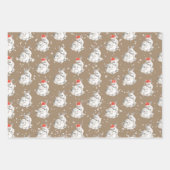 Feuille De Papier Cadeau Rustique Kraft Blanc bébé Doe Reindeers Santa Hat (Devant 3)